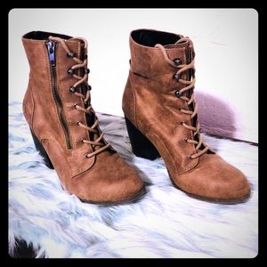 Brown Lace Up Ankle Boots